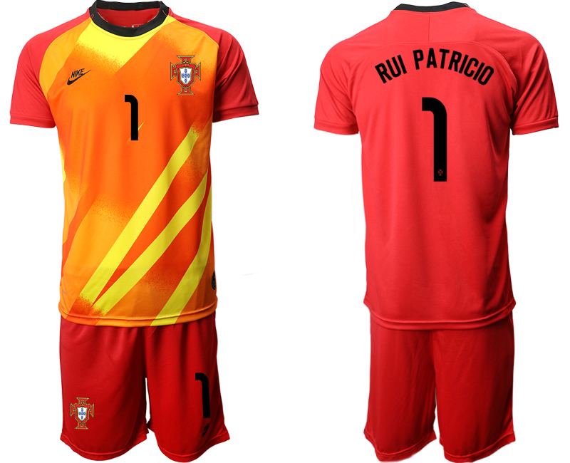 Men 2021 European Cup Portugal red goalkeeper #1 Soccer Jerseys->portugal jersey->Soccer Country Jersey